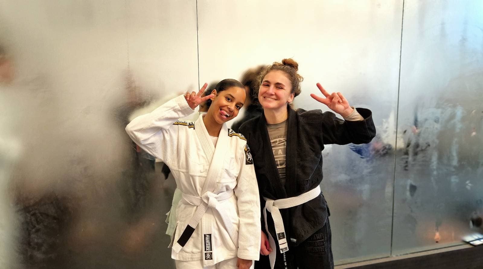 Two women training BJJ at Wave BJJ, Chiswick